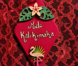 Mele Kalikimaka Holiday ornament Flamingo 